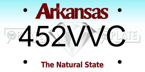 452VVC Arkansas License Plate