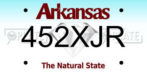 452XJR Arkansas License Plate