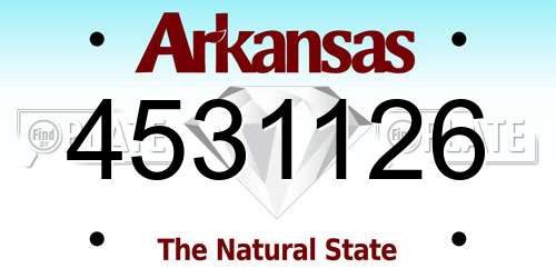 4531126 Arkansas License Plate