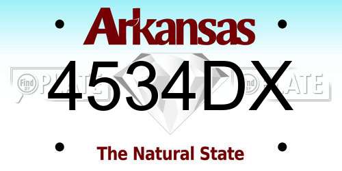 4534DX Arkansas License Plate