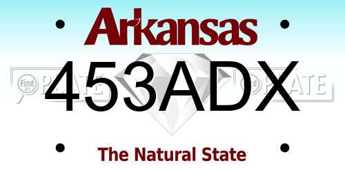 453ADX Arkansas License Plate