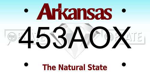 453AOX Arkansas License Plate