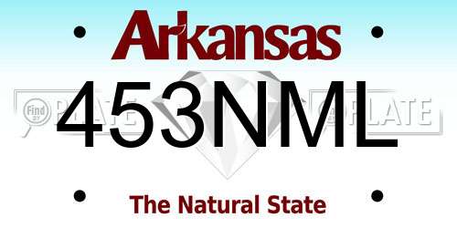 453NML Arkansas License Plate