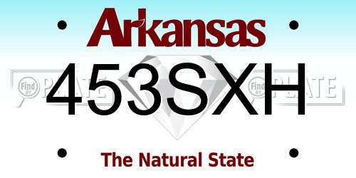 453SXH Arkansas License Plate