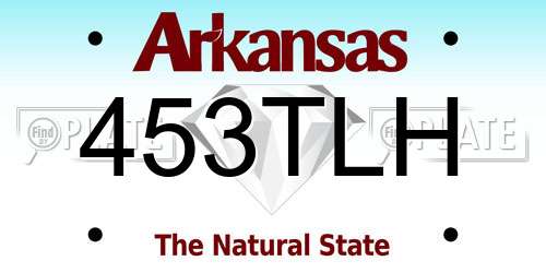 453TLH Arkansas License Plate