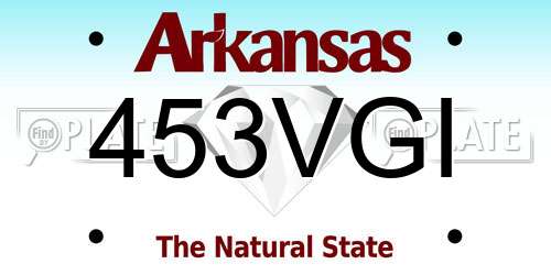 453VGI Arkansas License Plate