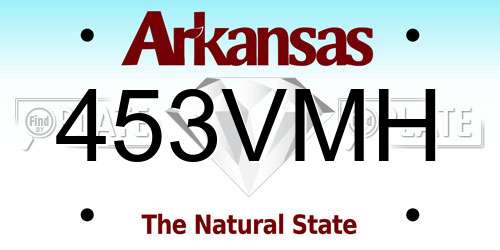 453VMH Arkansas License Plate