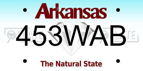 453WAB Arkansas License Plate