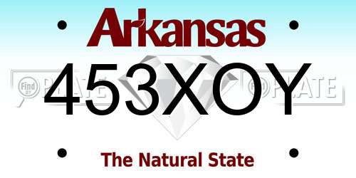 453XOY Arkansas License Plate