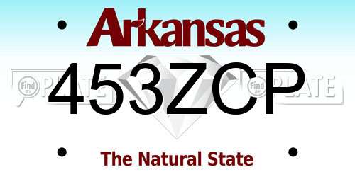 453ZCP Arkansas License Plate