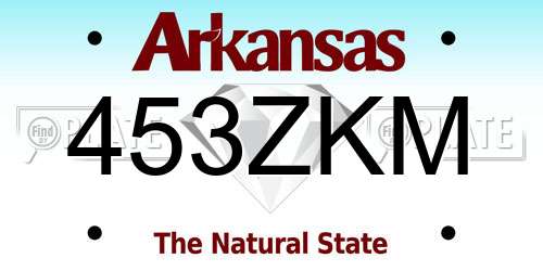 453ZKM Arkansas License Plate