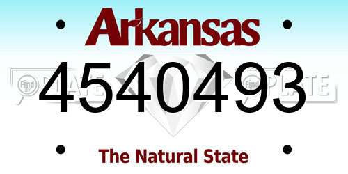 4540493 Arkansas License Plate