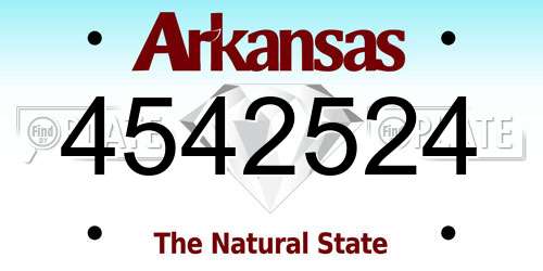 4542524 Arkansas License Plate