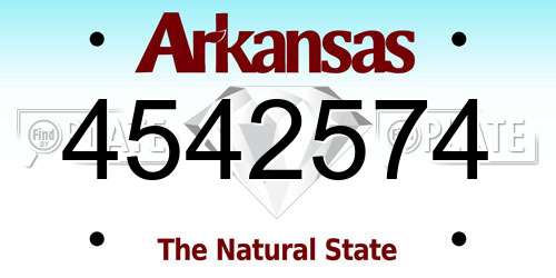 4542574 Arkansas License Plate