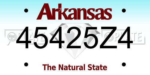 45425Z4 Arkansas License Plate