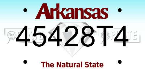 45428T4 Arkansas License Plate