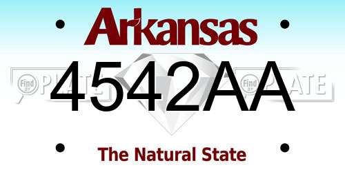 4542AA Arkansas License Plate