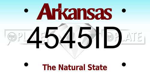 4545ID Arkansas License Plate