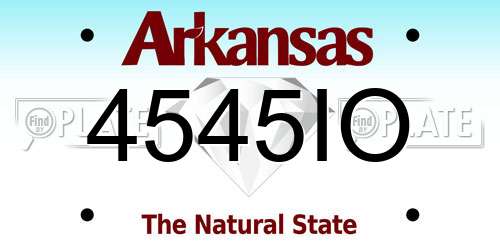 4545IO Arkansas License Plate