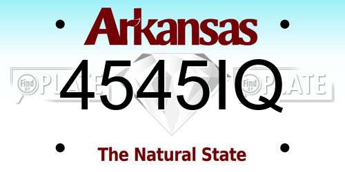 4545IQ Arkansas License Plate