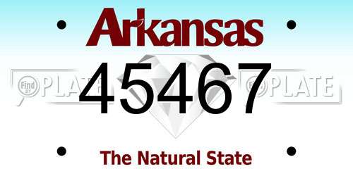45467 Arkansas License Plate