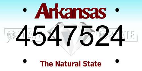 4547524 Arkansas License Plate