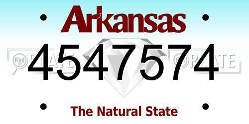 4547574 Arkansas License Plate