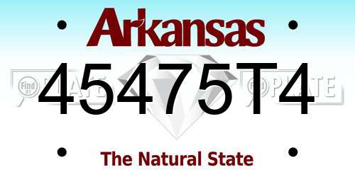 45475T4 Arkansas License Plate