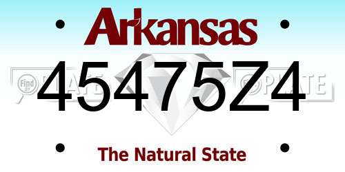 45475Z4 Arkansas License Plate