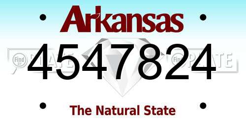 4547824 Arkansas License Plate