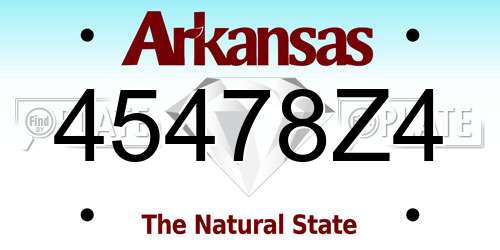 45478Z4 Arkansas License Plate