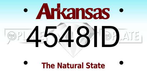 4548ID Arkansas License Plate