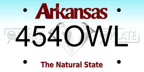 454OWL Arkansas License Plate