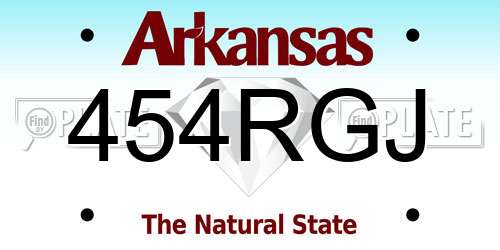 454RGJ Arkansas License Plate