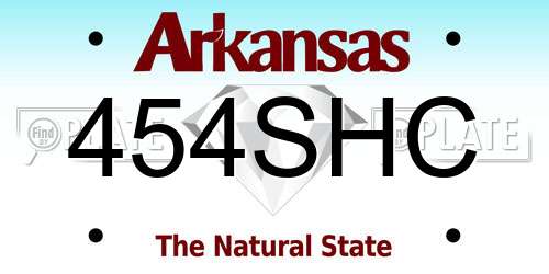 454SHC Arkansas License Plate