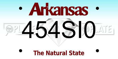 454SI0 Arkansas License Plate