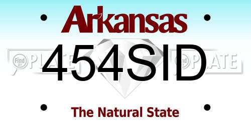 454SID Arkansas License Plate