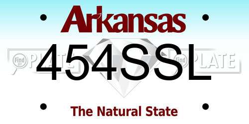 454SSL Arkansas License Plate