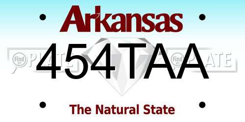 454TAA Arkansas License Plate
