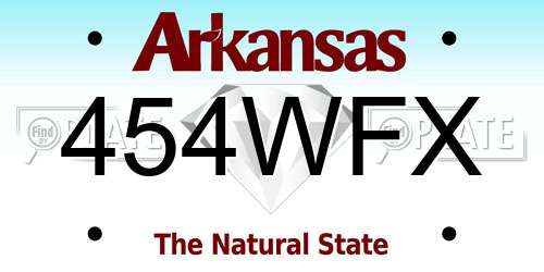 454WFX Arkansas License Plate