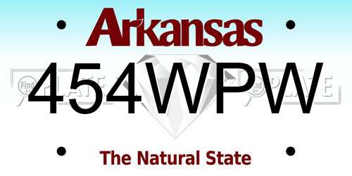 454WPW Arkansas License Plate