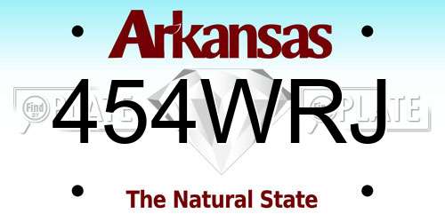 454WRJ Arkansas License Plate