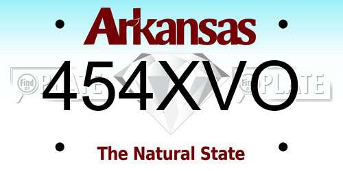 454XVO Arkansas License Plate