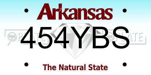 454YBS Arkansas License Plate