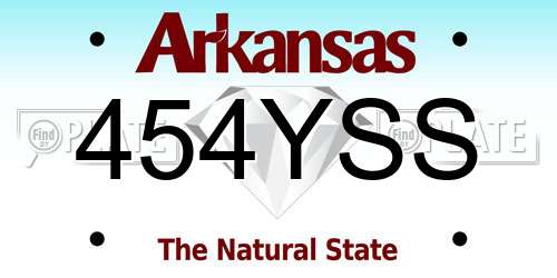 454YSS Arkansas License Plate
