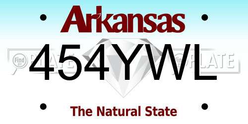 454YWL Arkansas License Plate