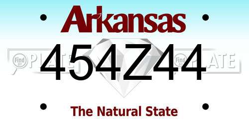 454Z44 Arkansas License Plate