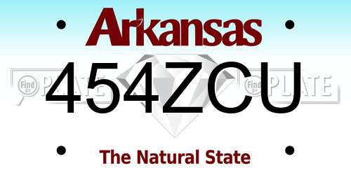 454ZCU Arkansas License Plate