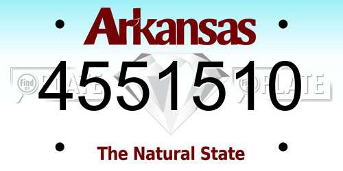 4551510 Arkansas License Plate
