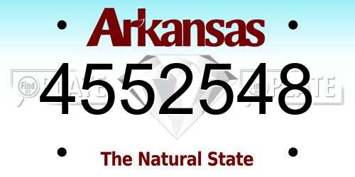 4552548 Arkansas License Plate